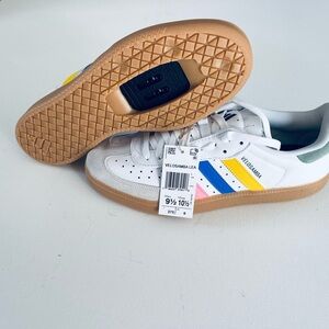 Sz 9.5 Mens Adidas IH5215 Velosamba Cycling White/Blue/Bliss Pink Wmns 10.5 New